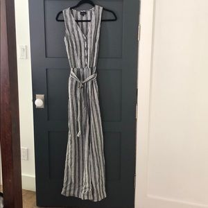 Who what wear striped linen jumpsuit with belt